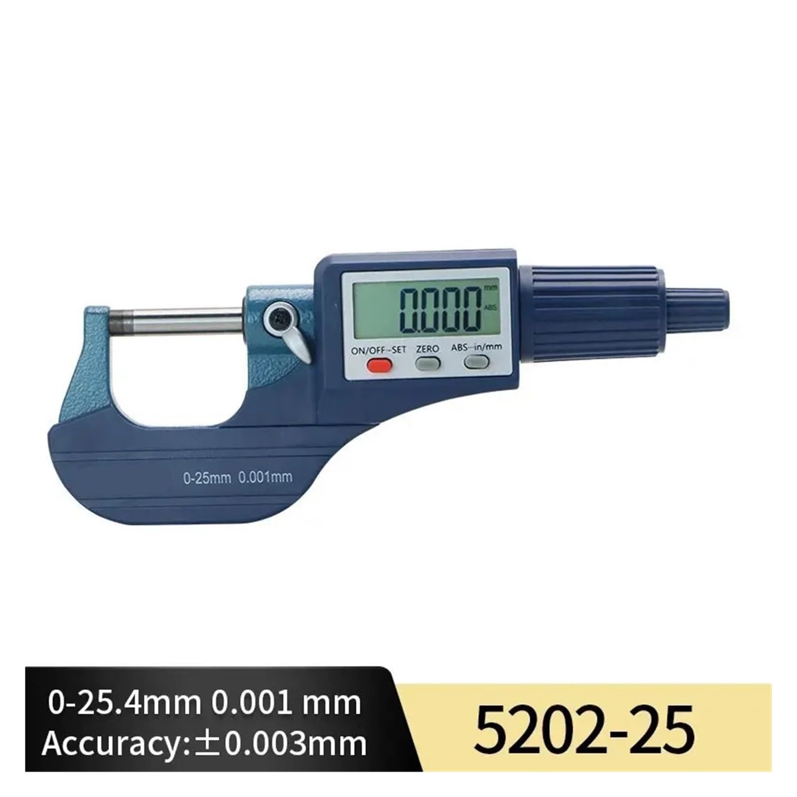 Mikrometer, 0,001 mm elektronischer Außenmikrometer, 0–25 mm digitaler Mikrometer, elektronischer digitaler Messschieber(5202-25)