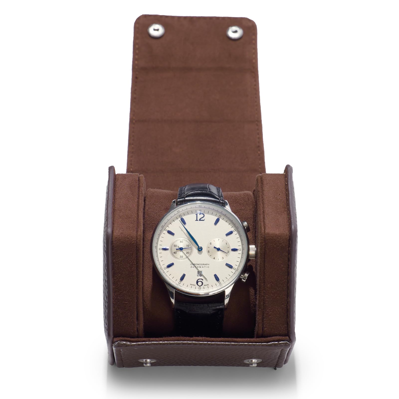 Boîte de Rangement hexagonale Marron pour Montres de Luxe, étui de Voyage Enroulable, Coffret Cadeau pour Noël, Anniversaire (Marron)