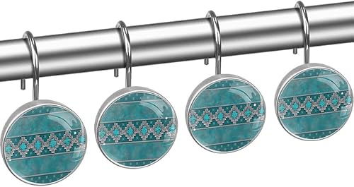 Miniatura 2 de Juego de 12 ganchos decorativos plateados para cortina de ducha, anillos para cortina de ducha, anillos inoxidables para cortina de ducha, anillos