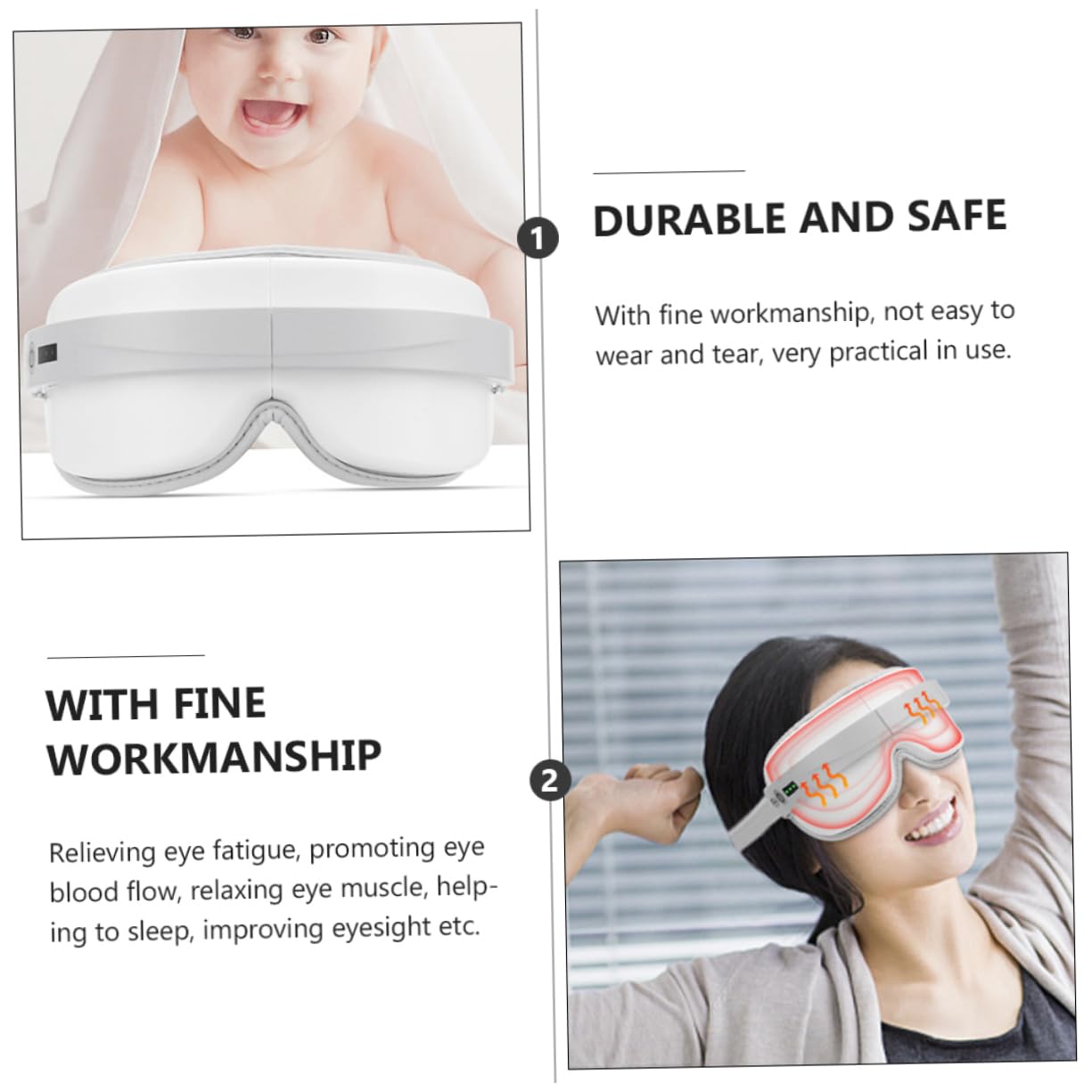 PLAFOPE Masajeador De Ojos Eléctrico Masajeador Ergonómico Presoterapia Para Ojos Herramienta Cuidado Portátil y Ligero