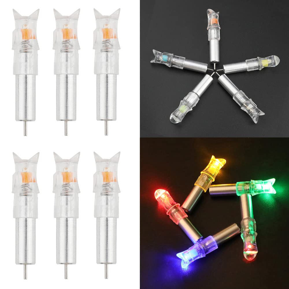 SHARROW Archery Lighted Arrow Nocks for Crossbow Bolts Luminous Arrow Nock Replaceable Battery for ID 7.6mm Crossbow Arrow Shafts