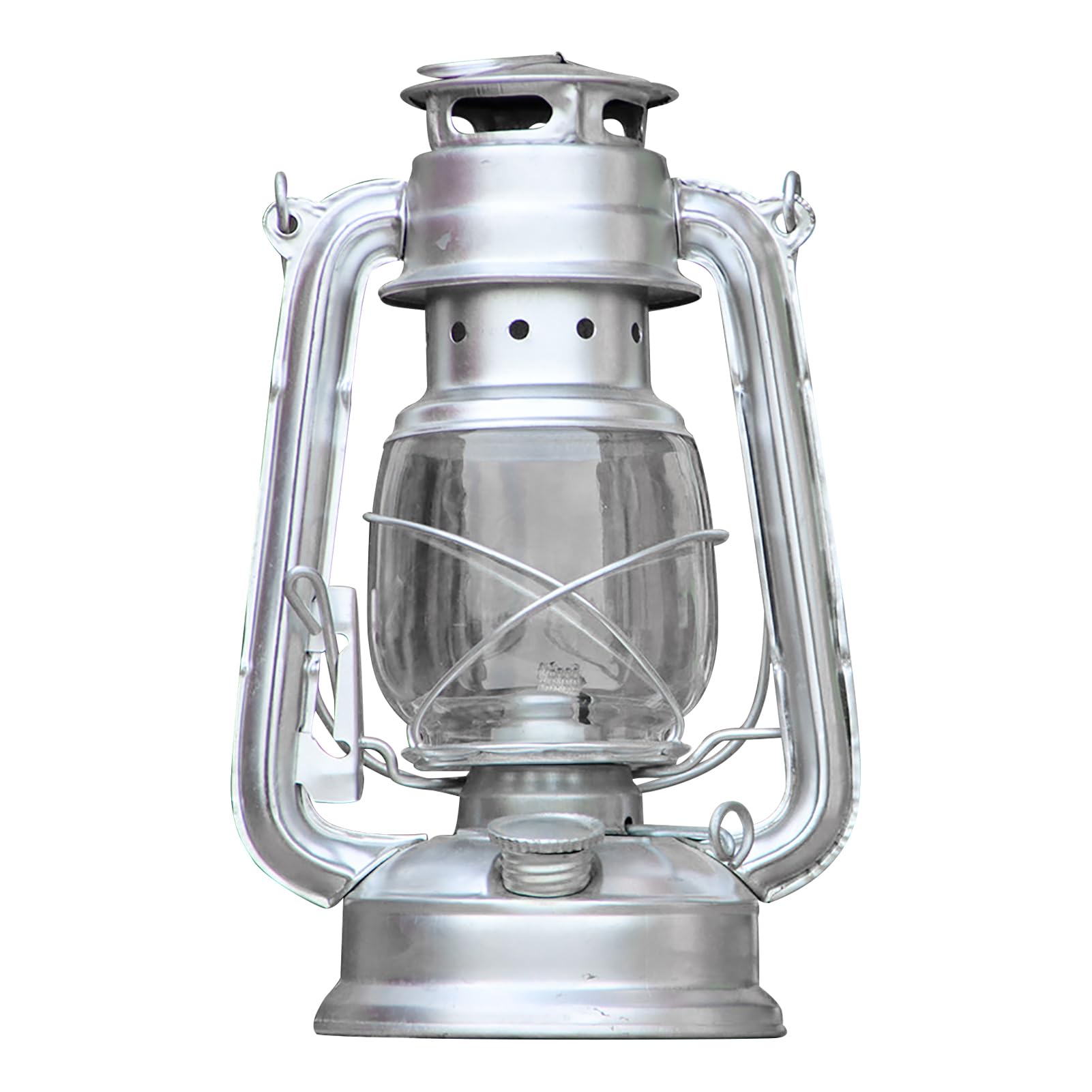 Kerosene Lantern, Vintage Metal Oil Lamp Decorative Glass Outdoor Lantern Portable Handheld Light Burning Table Lantern for Camping Patio Garden or Emergency Use