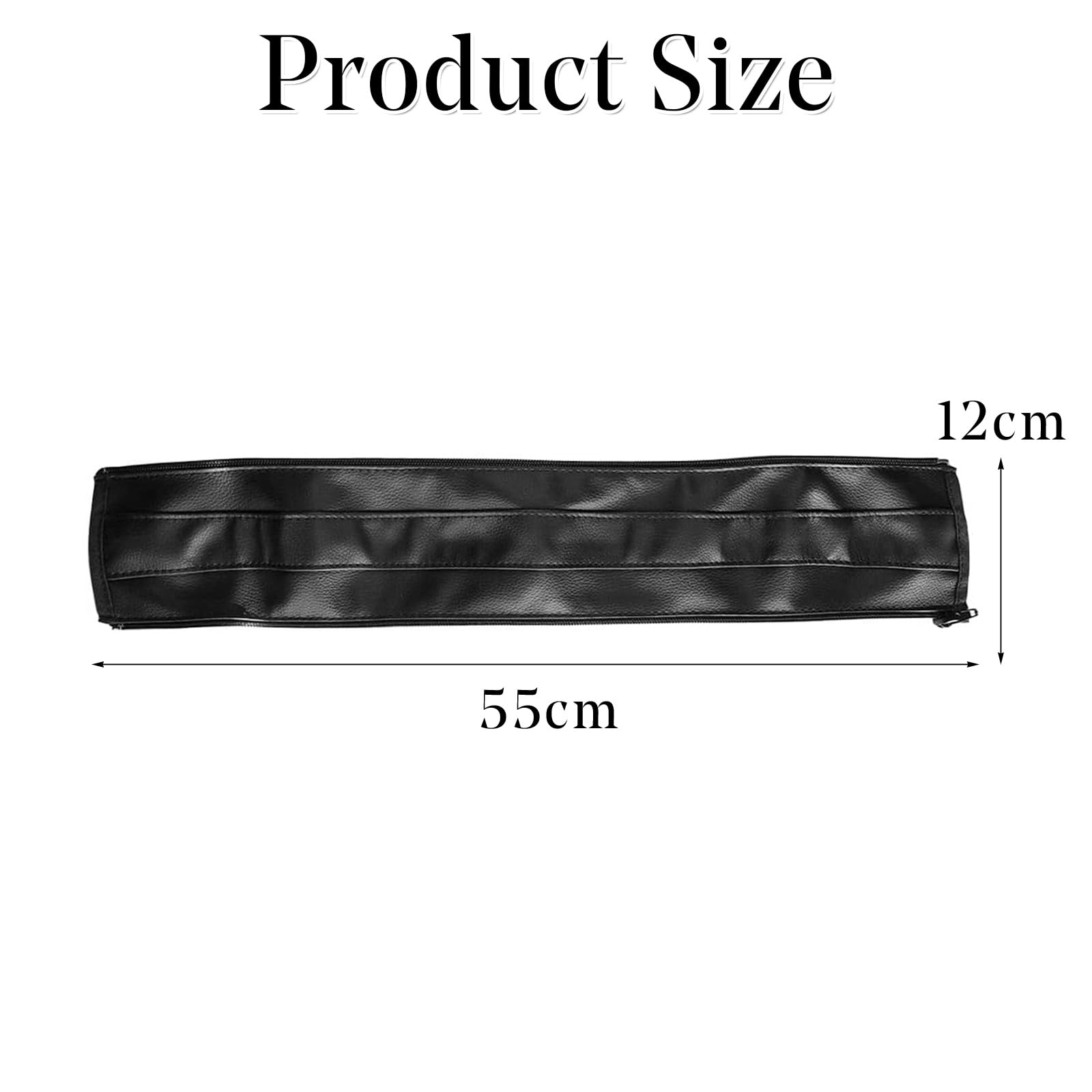 PU Leather Stroller Handle Covers for Babyzen, Black Pram Armrest Protector 55x12cm - Image 2