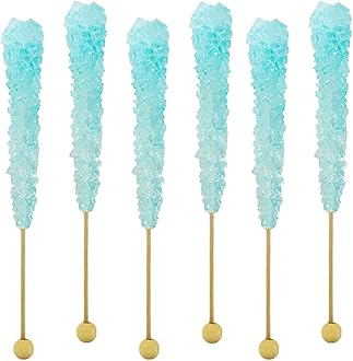 Fruidles Cotton Candy Rock Candy Lollipops Pops Candy Suckers, Color and Flavor Assortment, Individually Wrapped, 6.5" (6-Pack)
