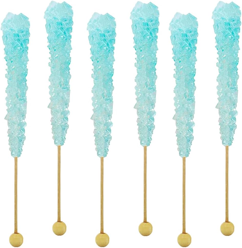 Fruidles Cotton Candy Rock Candy Lollipops Pops Candy Suckers, Color and Flavor Assortment, Individually Wrapped, 6.5" (6-Pack)