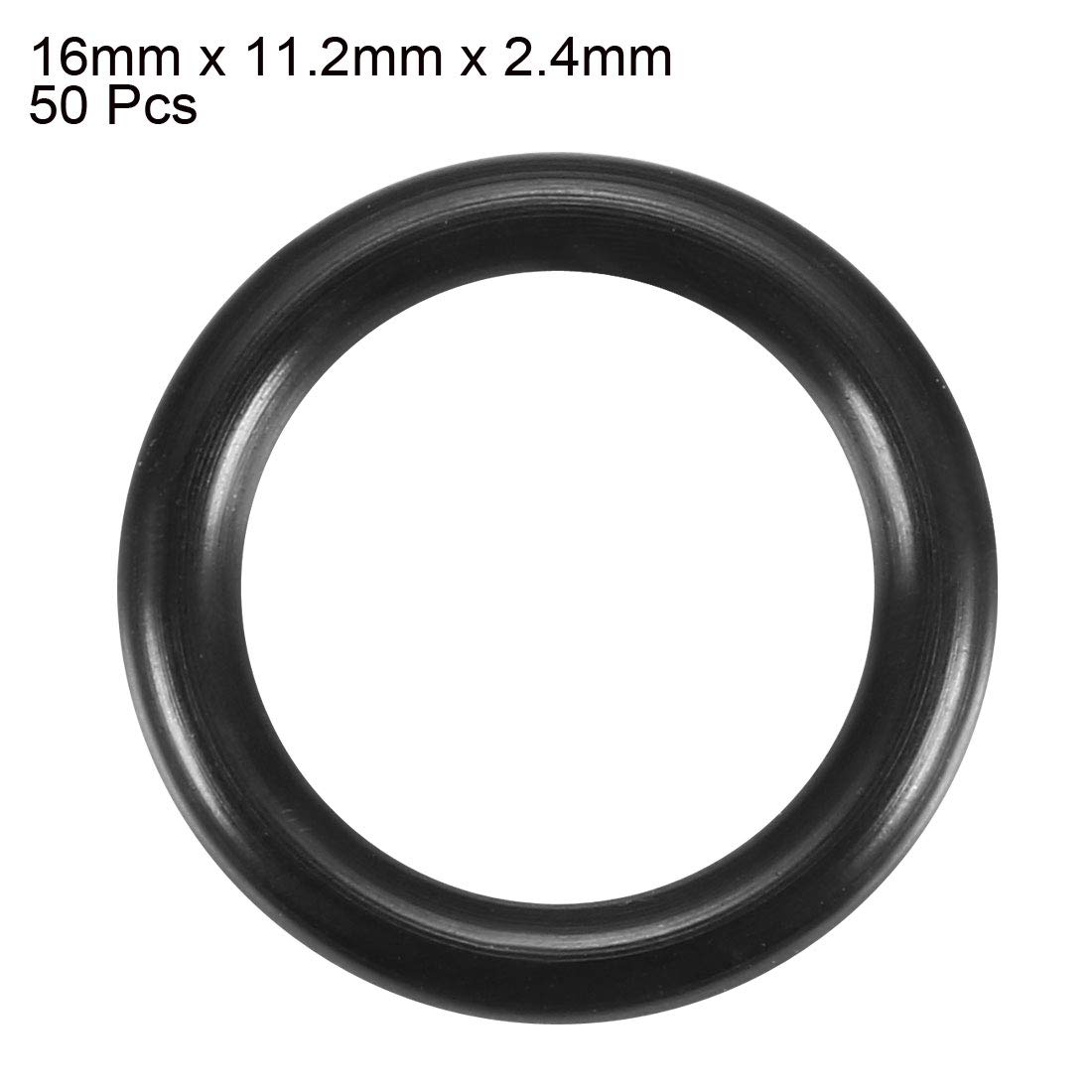 sourcingmap Nitrile Rubber O-Rings 16mm OD 11.2mm ID 2.4mm Width, Metric Sealing Gasket, Pack of 50 - Image 2
