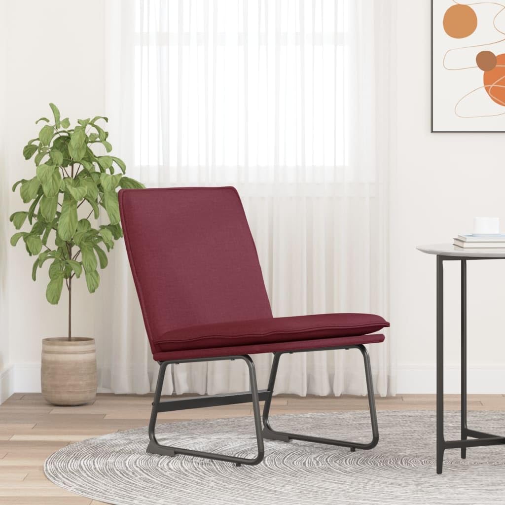 Fauteuil lounge rouge vin en tissu rembourré d'une élégance contemporaine