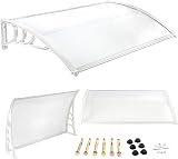 Toldo para Ventana, Marquesinas Exterior para Puertas y Ventanas, Tejadillo de Exterior 80x120cm, para Porches, Patios, Cubiertas, Protección Solar Duradera para Todas las Condiciones Cimáticas