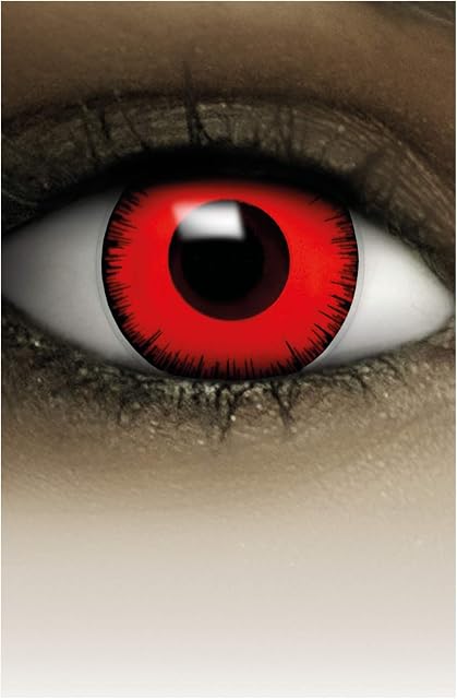 FXCONTACTS Kolorowe soczewki na Halloween, Miękkie soczewki z wzorem na elegancką sukienkę, 2 sztuki, 1 para, Jednorazowe bez mocy - Przebierz się za VOLTURI - Czerwony