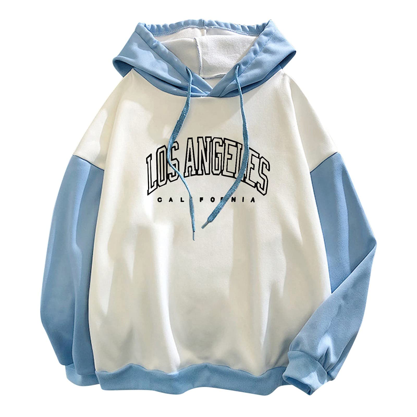 Yinguo Women's Casual Printed Hoodie Sweatshirt Loose Cute Pullover Thick Splicing Top Long Sleeves for Women