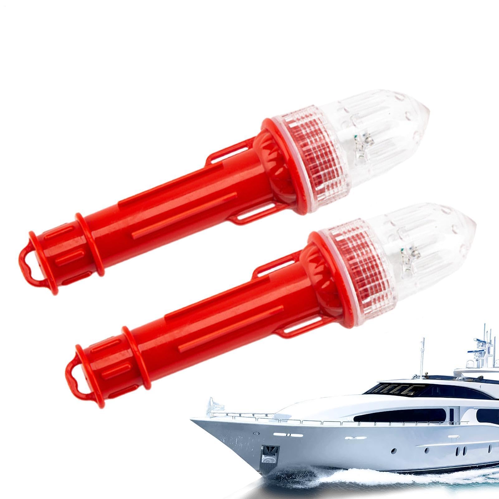 Marine Sicherheitsfackeln,2 Stück Warnlicht für Boote | Intelligente Marine-Signal-Leuchtraketen,für Rafting, Angeln, Segeln, Kajak, Binnenseen, Flüsse, Yachten, Küstengewässer und Offshore-Gewässer