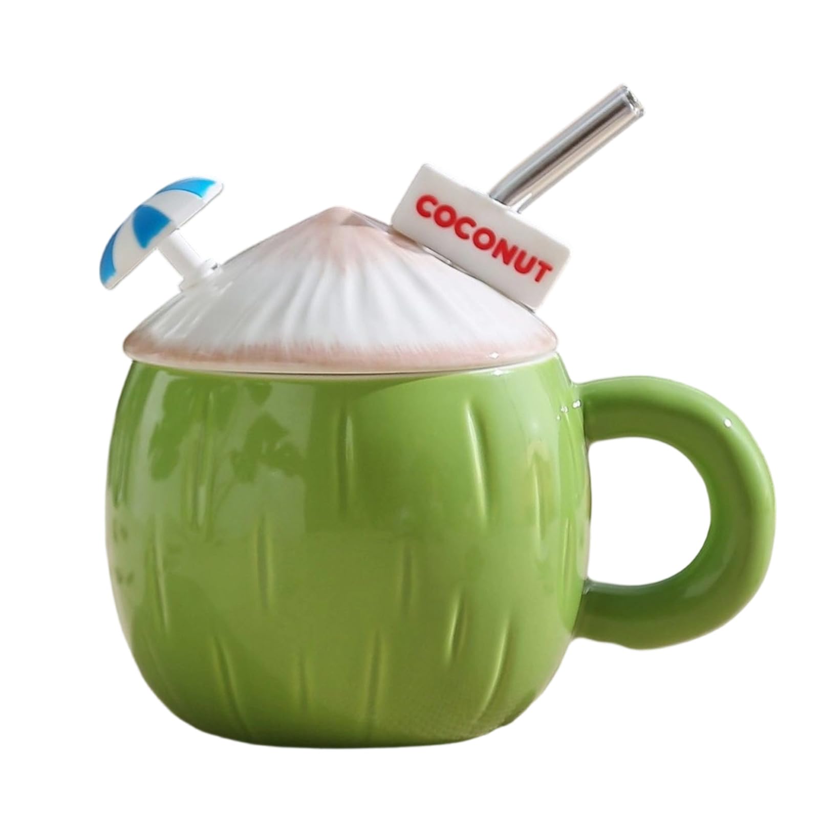 Jazuaiao 500ML Ceramic Drinking Cup Coconuts Nonslip Bottom Suitable for Spills and Fun Entertainment At Gatherings Offices Coffee Cup