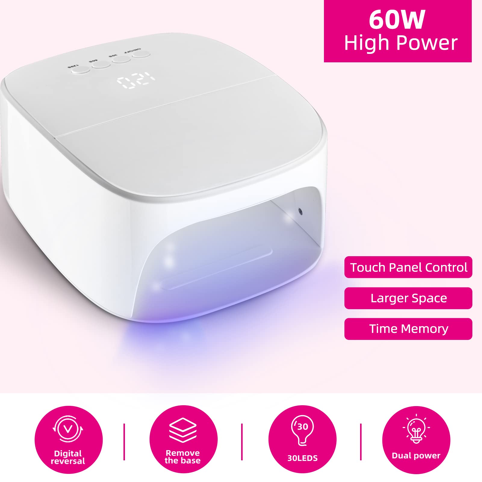 Amazon.co.jp: 60W LED ネイルランプ ジェル UV ネイルランプ UV LED