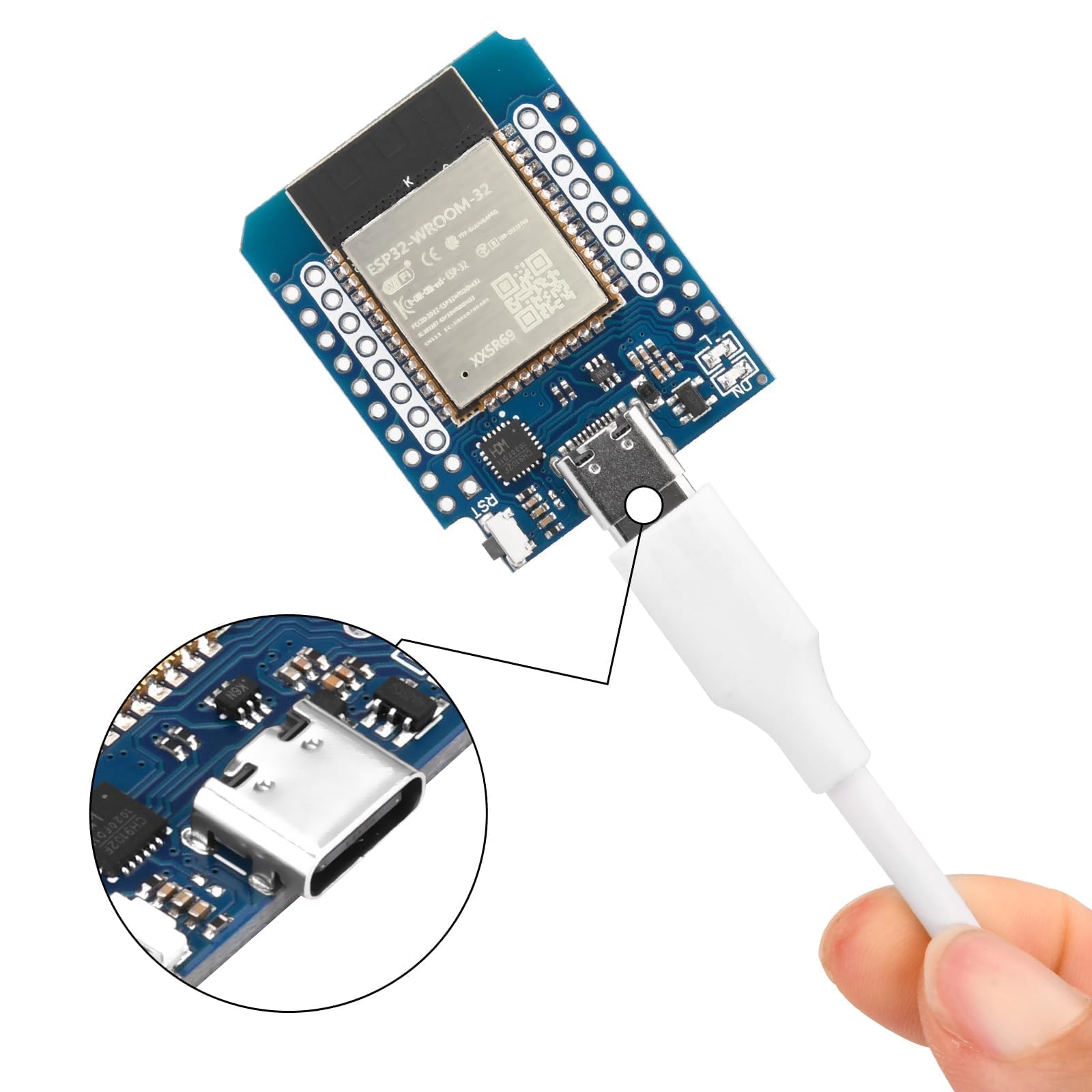 Diymore 5 Piezas para ESP32 Mini Módulo para ESP32 Placa de Desarrollo Mini Bluetooth WiFi con Chip CH9102F Compatible con Arduino IDE