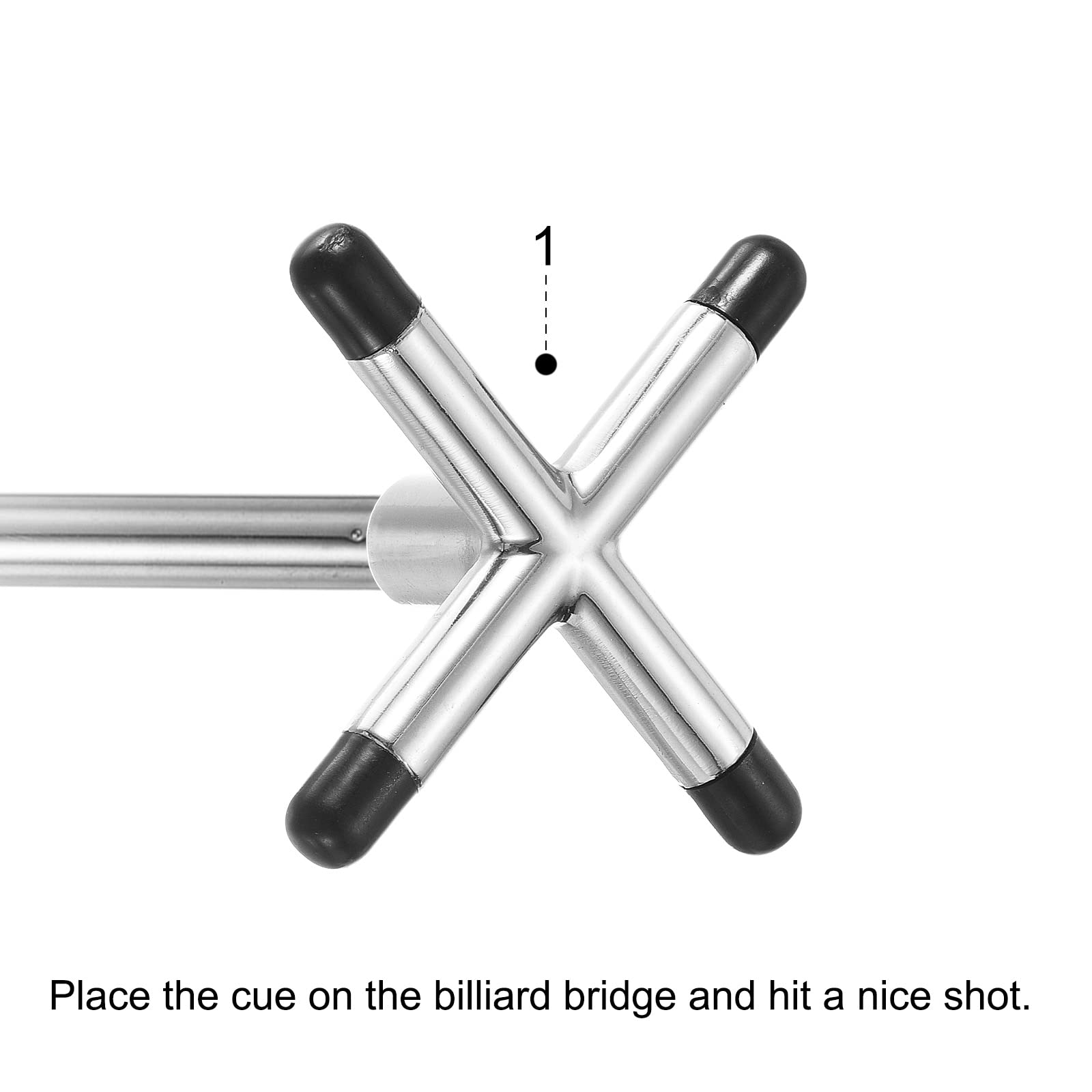 PATIKIL Einziehbar Billard Queue Stock Brücke Silikon Billardqueue Zubehör mit Abnehmbar Kreuz Messing Brücke Kopf für Schwimmbad Tisch Wettbewerb Silber