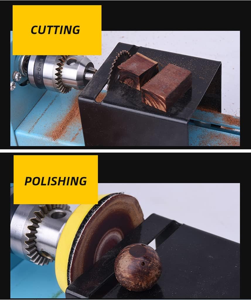 Benchtop Mini Wood Lathe Variable Speed Woodworking Lathe for DIY Grinding Polishing Beads Tool Kit, Blue : Tools & Home Improvement