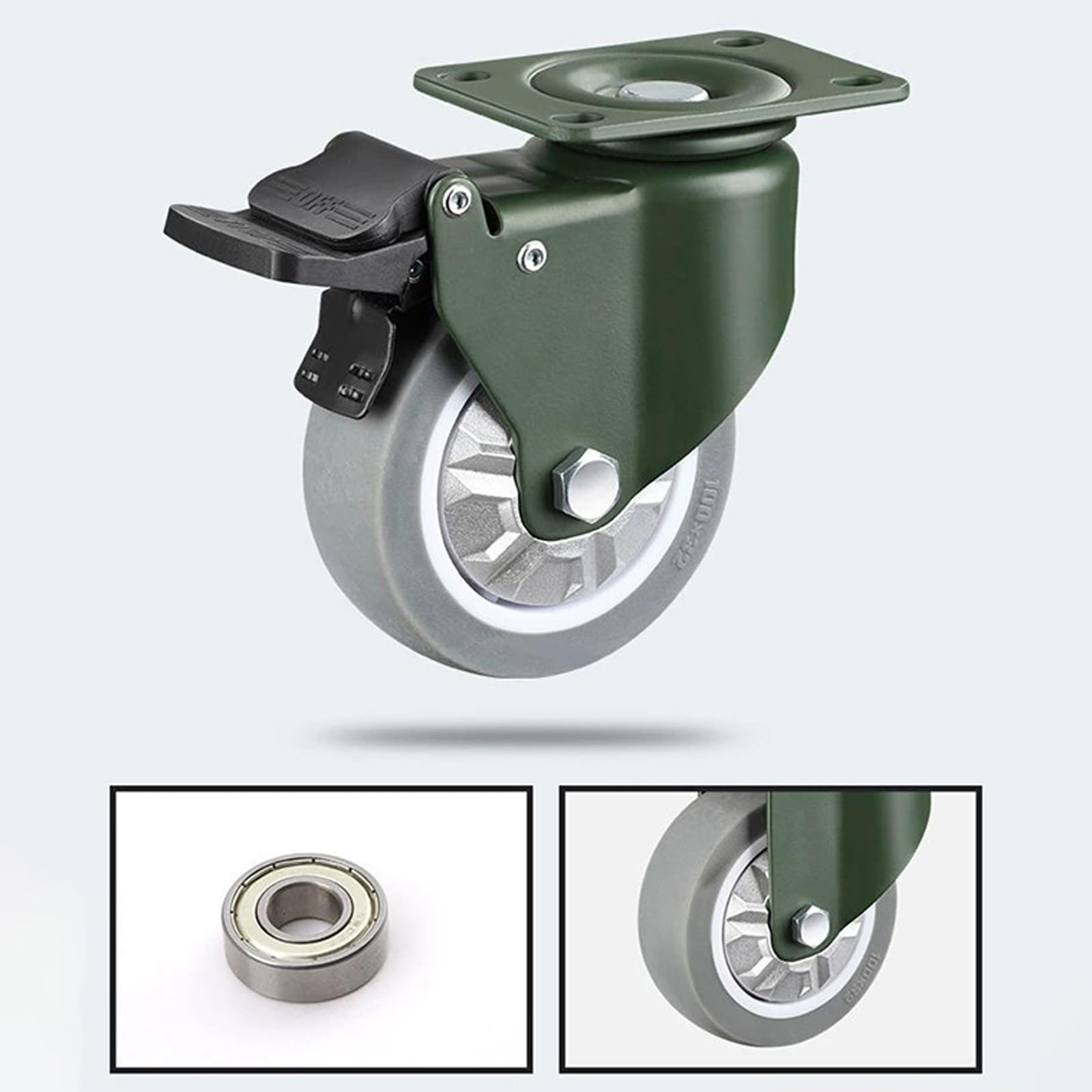 Kit de herrajes para Escalera móvil de 1 a 6 Metros (3.3 pies a 20 pies) con riel Redondo y Ruedas de Piso, Color Negro rústico. Riel para Escalera móvil para el hogar, Interiores y lofts, c