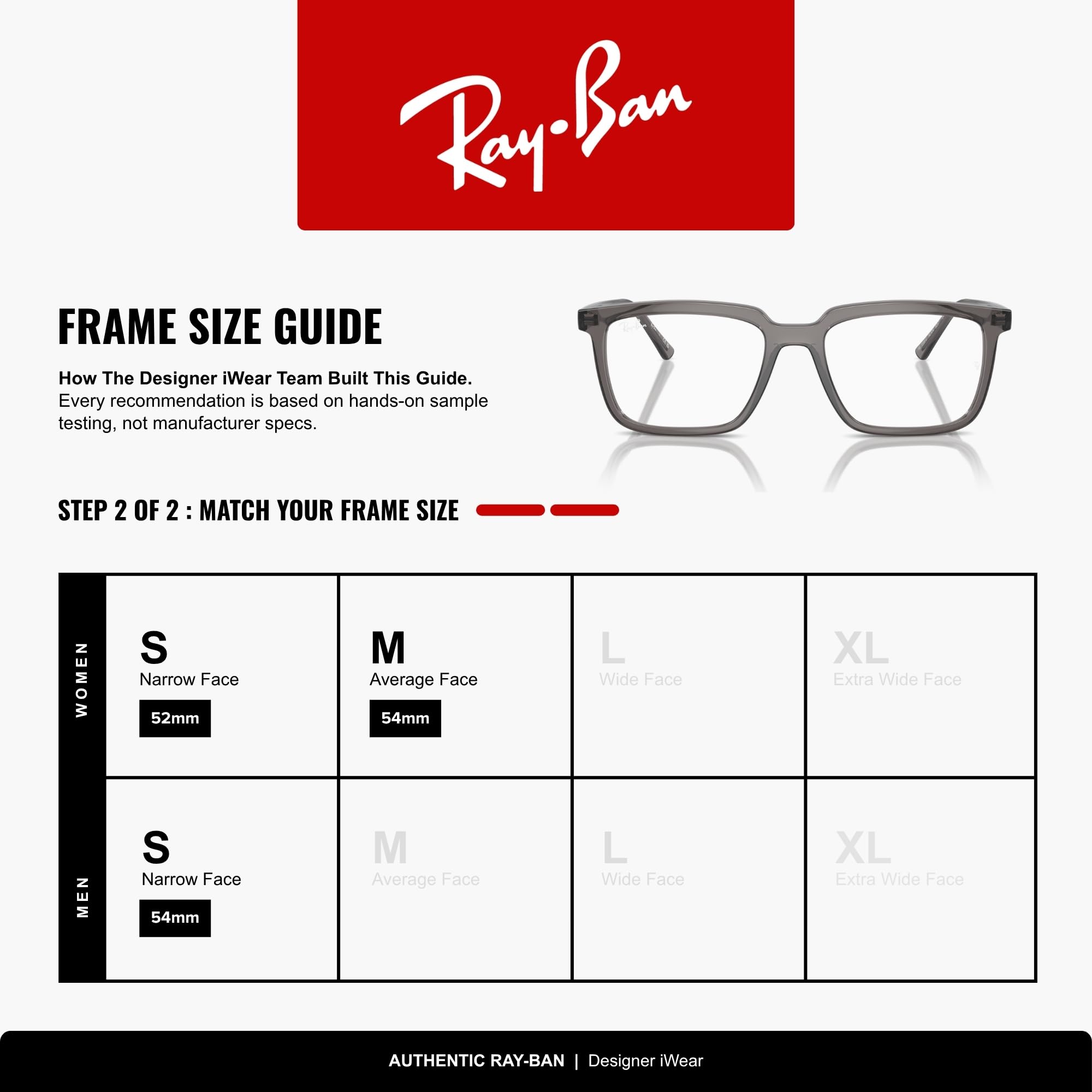 Ray-Ban Rx2242vf Wayfarer Ovale Basso Ponte Fit Quadrato Occhiali da Vista
