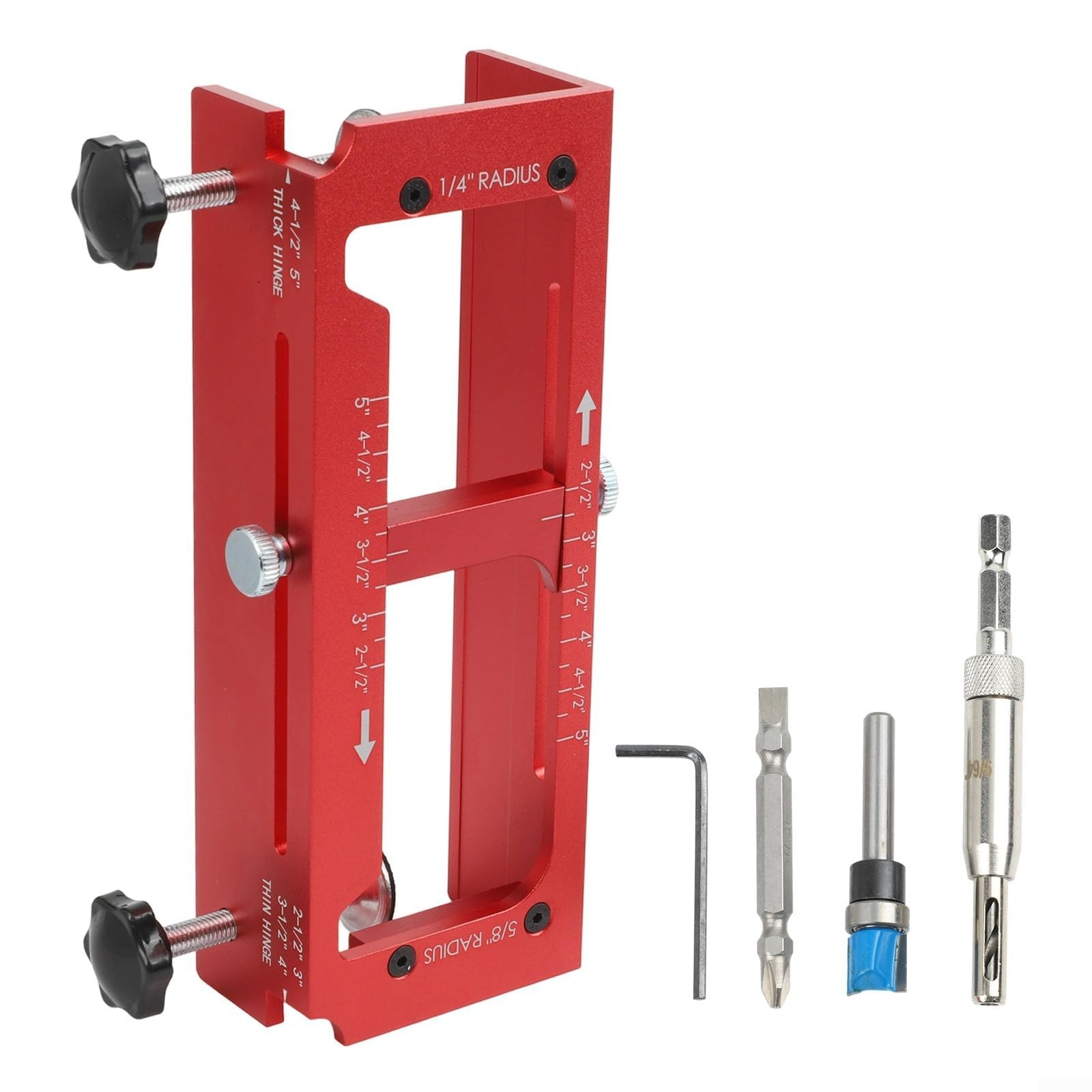 Heavy Duty Aluminum Hinge Template for Accurate InstFor Allation on Doors up to 1 3/4 Inch Thick with Resistant Anodized Coating (BLUE)