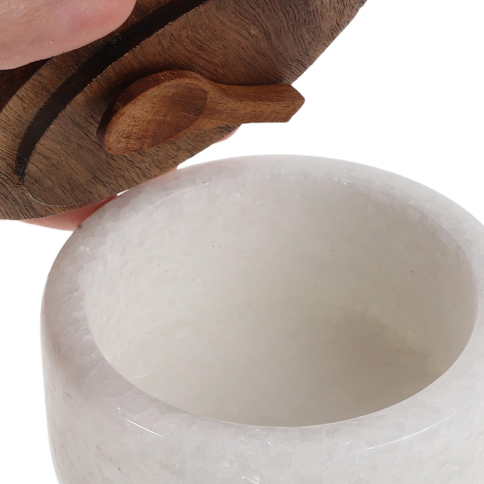TOYANDONA Pojemnik na przyprawy Marble Salt Cellar, łyżka 6,25 uncji i