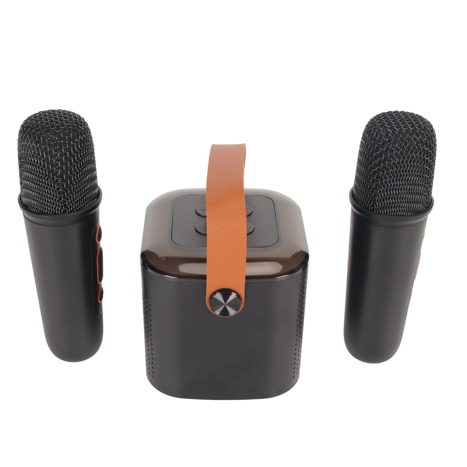 Mini Máquina de Karaoke, Diseño Moderno, Altavoz, Kit de Micrófono, Luz RGB para TV Doméstica (Negro)