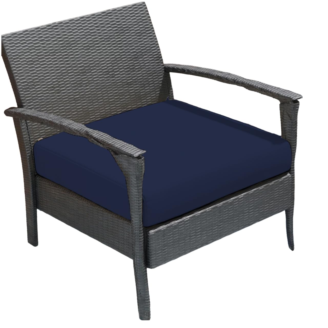 Crescent Textile Outdoor Rattan Chair Seat Pads Cushion Pad Waterproof Material for Garden Furniture Kitchen Dining Living Room Patio Office Coffee Shop Seat Pads (Navy, 50 X 50 X 10cm)