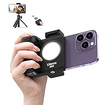 ULANZI CapGrip CG02 Smartphone Grip, Impugnatura per Smartphone con Telecomando Bluetooth, iPhone Camera Grip con Luce Regolabile su 3 Livelli per Catturare Selfie