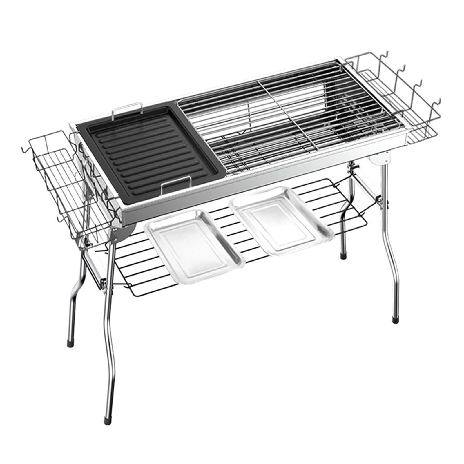Barbecue BBQ à charbon de bois portable espace de cuisson extra large