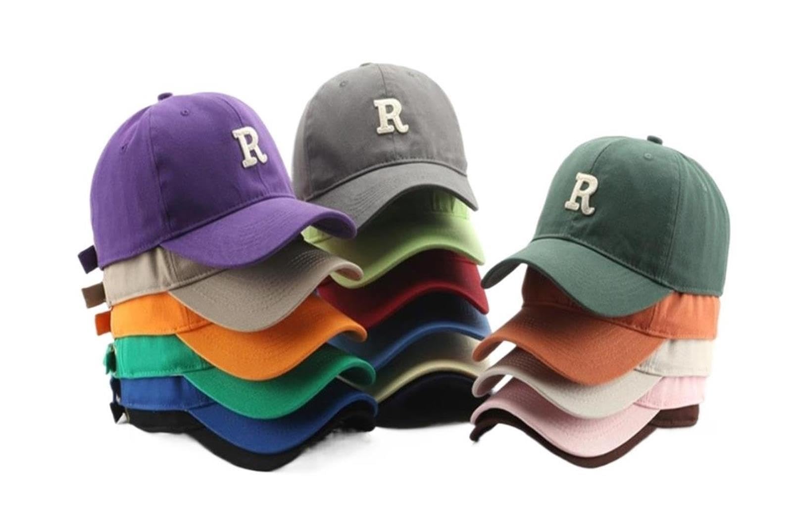 Berretto da Baseball in Cotone con Lettera R. 1 Pezzo | Berretto da baseball in cotone con lettera R for abbigliamento casual for tutte le stagioni