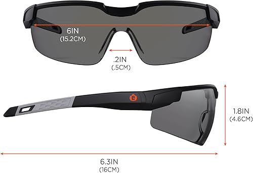 Miniatura 7 de Ergodyne Skullerz Dellenger Z87 - Gafas de seguridad antiarañazos con patillas ajustables, antiniebla, z87