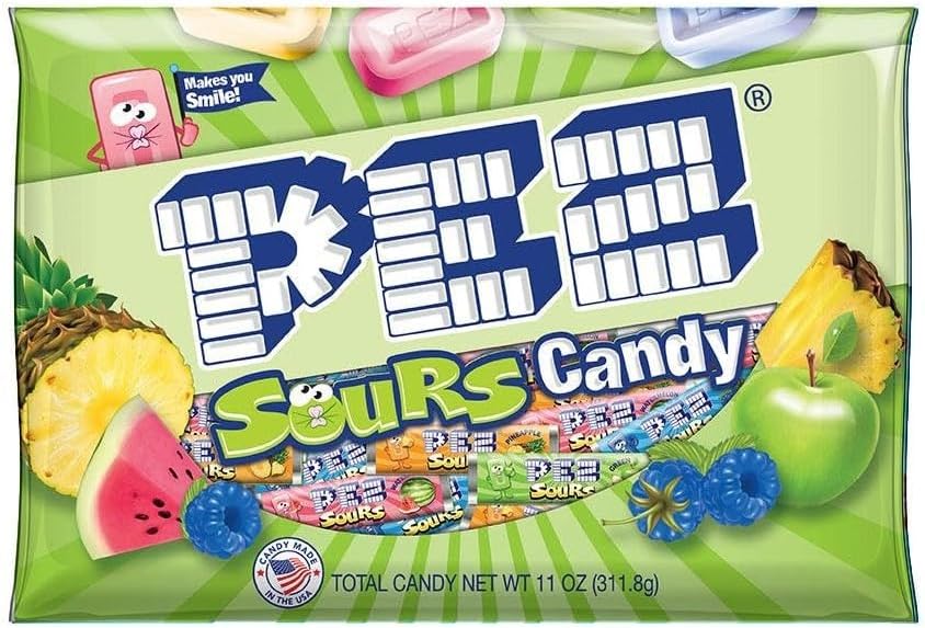 Bulk Sour Candies Refill Bags, Pineapple, Green Apple