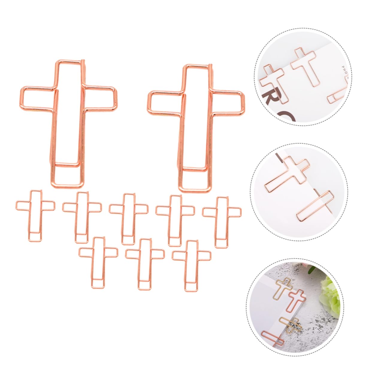 10 pezzi Fermagli per Documenti Forma Metallo Fermacarte Piccoli Colorati Clip Metalliche Resistenti per Ufficio e Studio