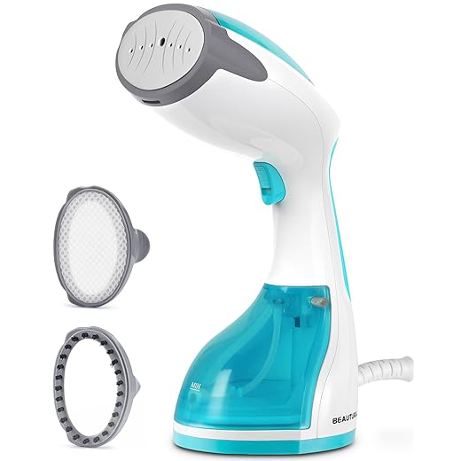 BEAUTURAL Steamer for Clothes, Portable Handheld Garment Fabric Wrinkles Remover, 30-Second Fast Heat-up, Auto-Off, Large Detachable Water Tank