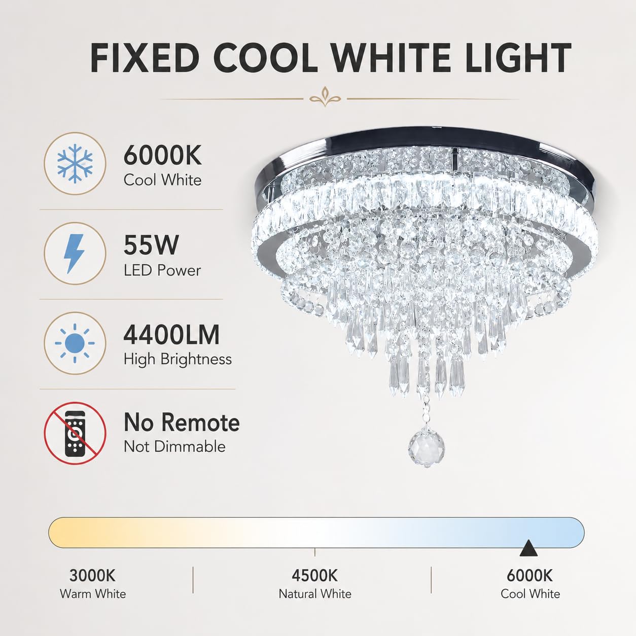 FRIXCHUR Lampadario di cristallo Plafoniera a LED Plafoniere da soggiorno Soffitto Camera da letto moderna Plafoniera a LED per corridoio Cucina Plafoniere Soffitti Lampadario (Bianca)
