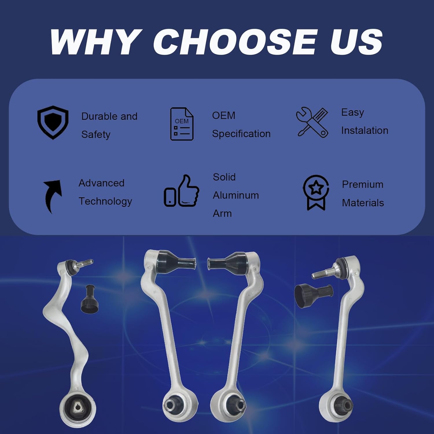 4pcs Front Lower Control Arm Suspension Kit with Ball Joint & Bushing Replacement for 2006-2013 BMW 128i 135i 323i 325i 330i 328i 335i 335d 335is X1 (2WD Only)