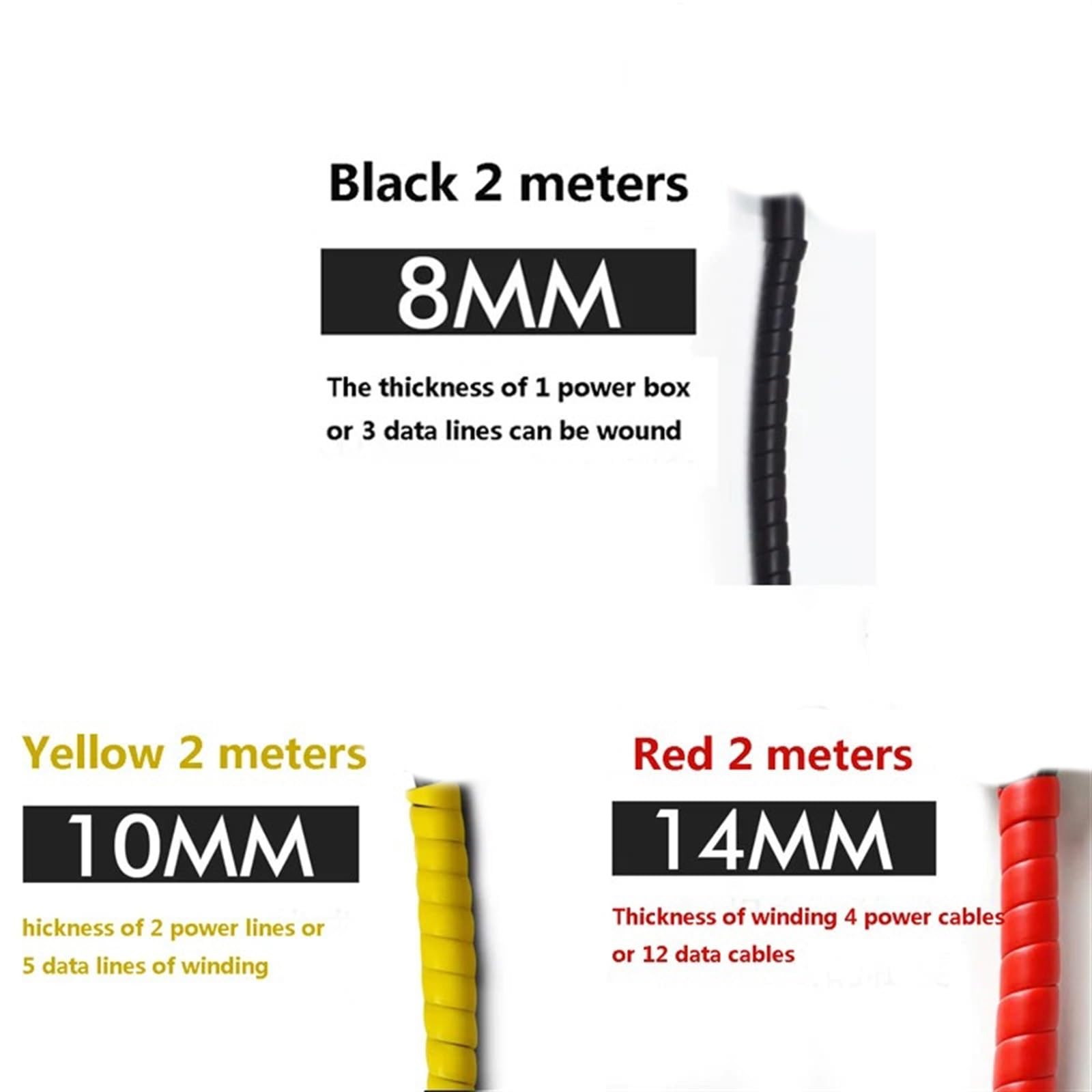 Tubo enrollador de Cables, Manguito Flexible for gestión de Cables en Espiral, Tubo 2 Metros(Red,20mm Inside Diameter)
