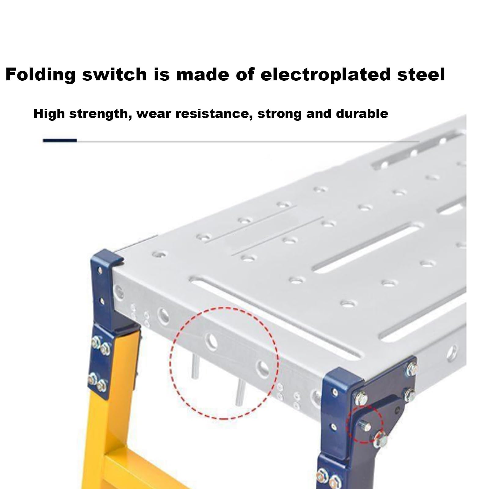 Piattaforma di lavoro pieghevole portatile con superficie antiscivolo per la pulizia del soffitto, verniciatura e lavaggio auto