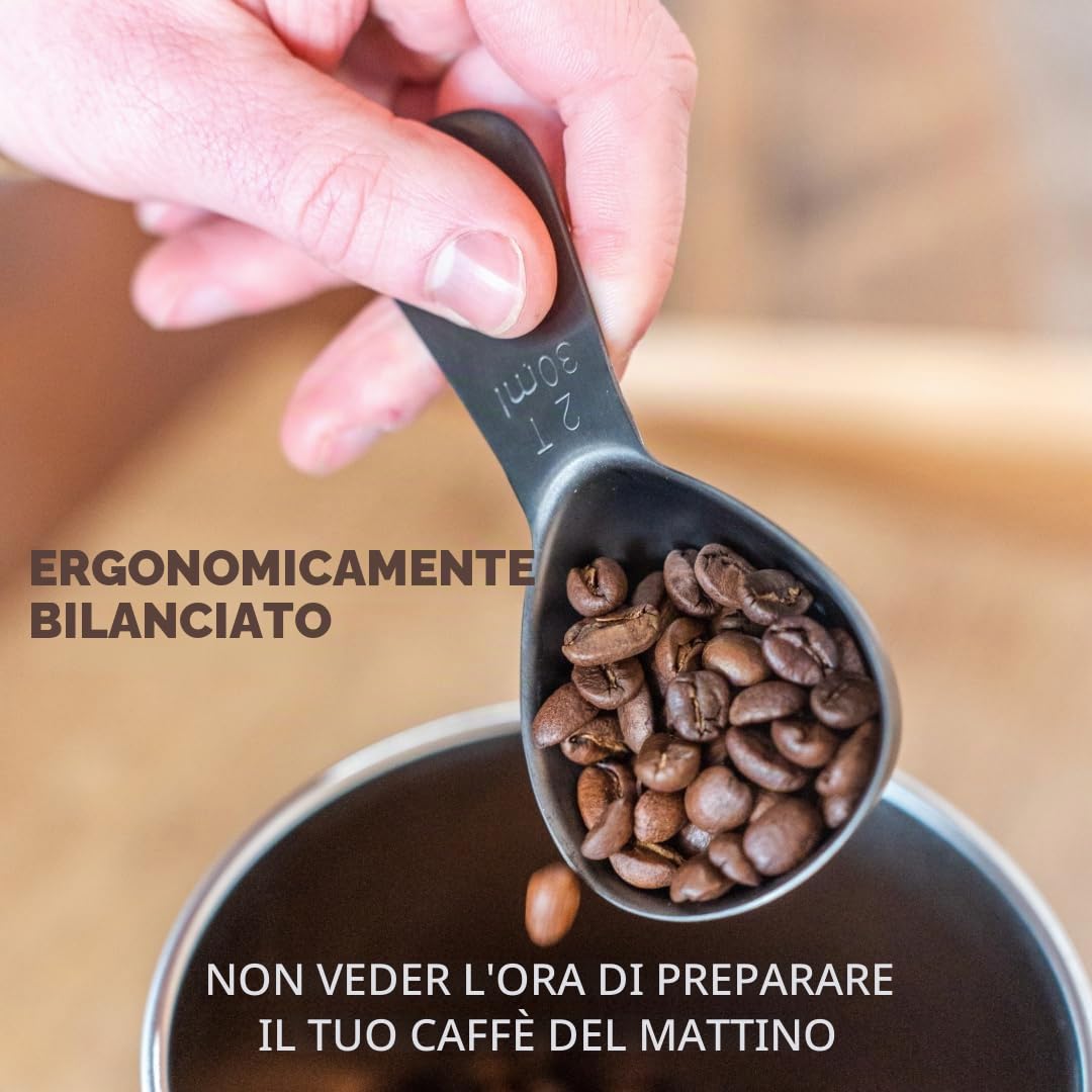 Planetary Design-Acciaio Inox Misurino Caffè, 2 Cucchiai - Perfettamente Bilanciate Ed Ergonomico - Si Inserisce All'Interno Del Airscape
