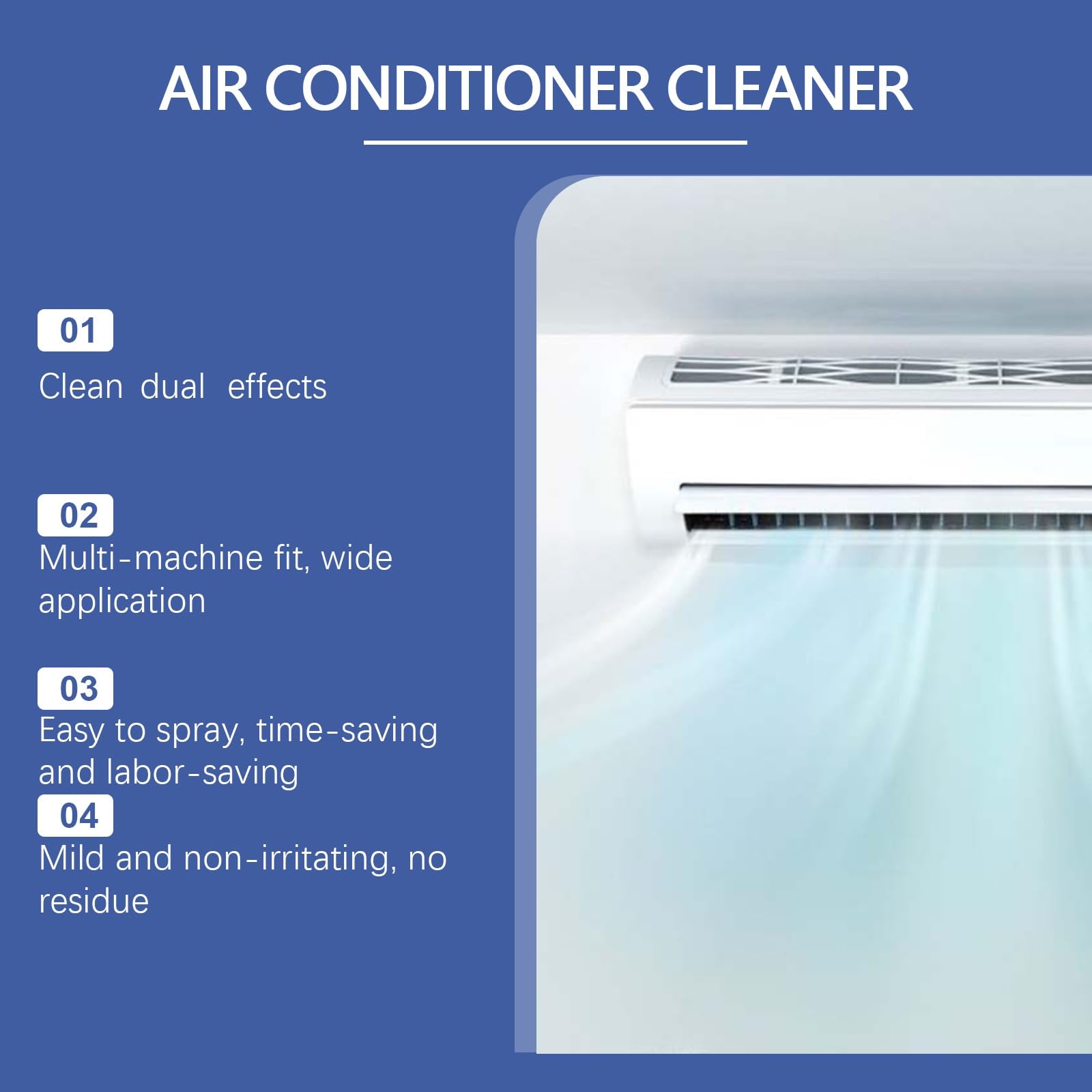 Rinses-Free Air Conditioner Cleaner Spray, Entfernen Sie Schmutz, Fette, Stäube, Erfrischende Spulen, Filter, Lüftungsventilatoren, Multi-Use Für Haus, Auto, AC & Haushaltsgeräte. (6PCS)