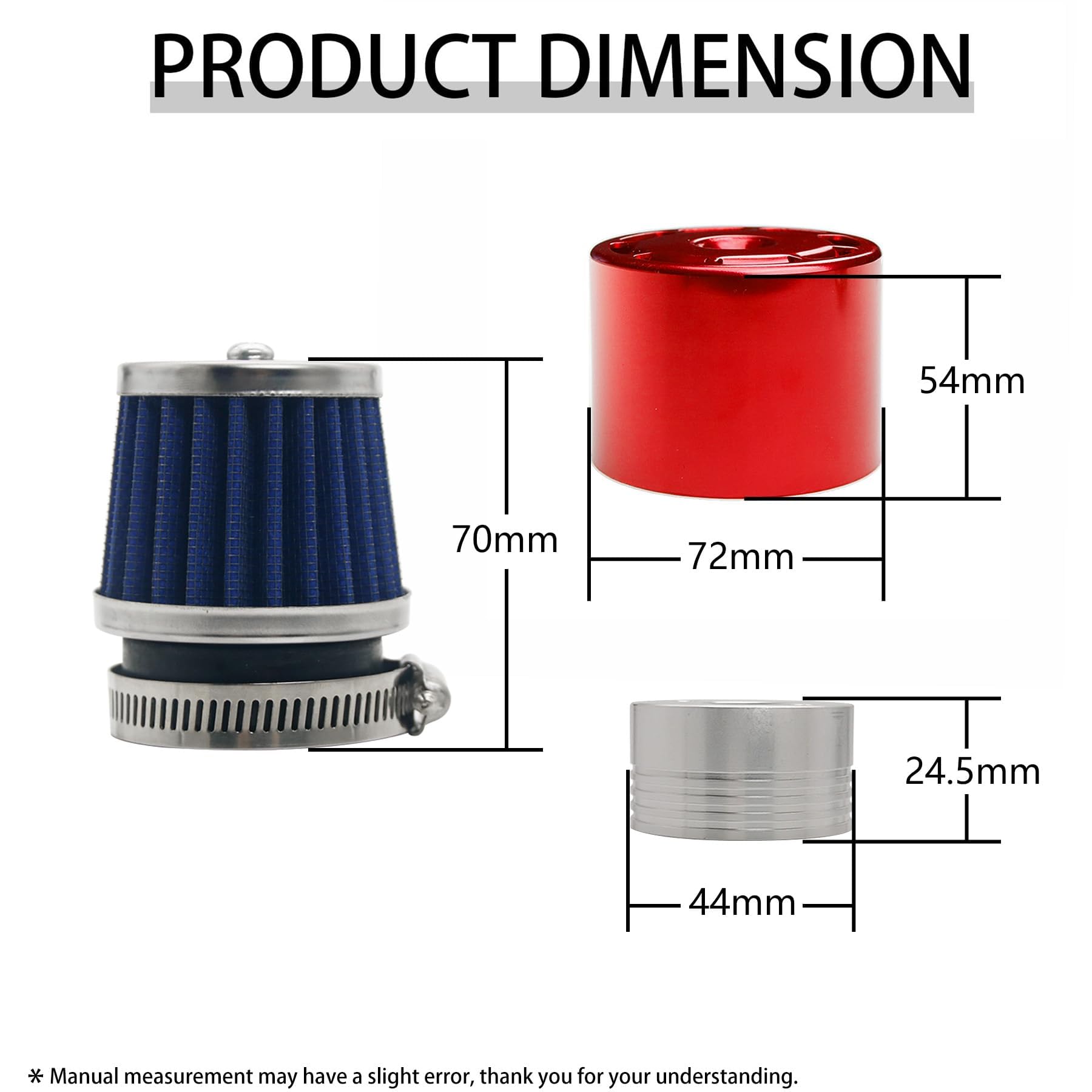 smTSRC RC Air Filter Set including Metal Cover for 1/5 HPI RV KM Baja 5B 5T 5SC SS RC Car Part, Red - Image 2