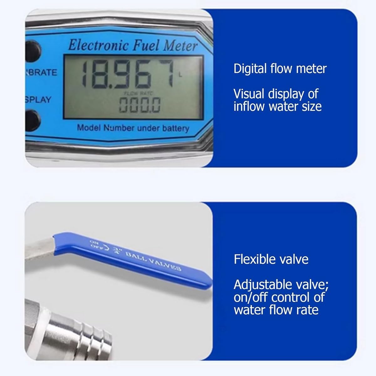 Dispositivo de prueba a prueba de lluvia, probador de boquilla de ducha de mano con medidor de flujo digital y válvula, caja eléctrica, herramienta de prueba de protección de entrada impermeable para