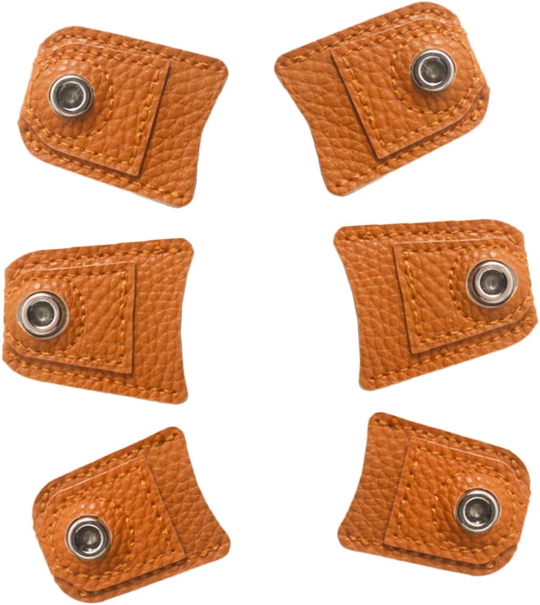 EPIGEIST 6pcs Finger Thimble Sleeve for Sewing Pu Thimbles Finger Protective Guards for Needlework Embroidery Knitting Crocheting Non-Slip Grip