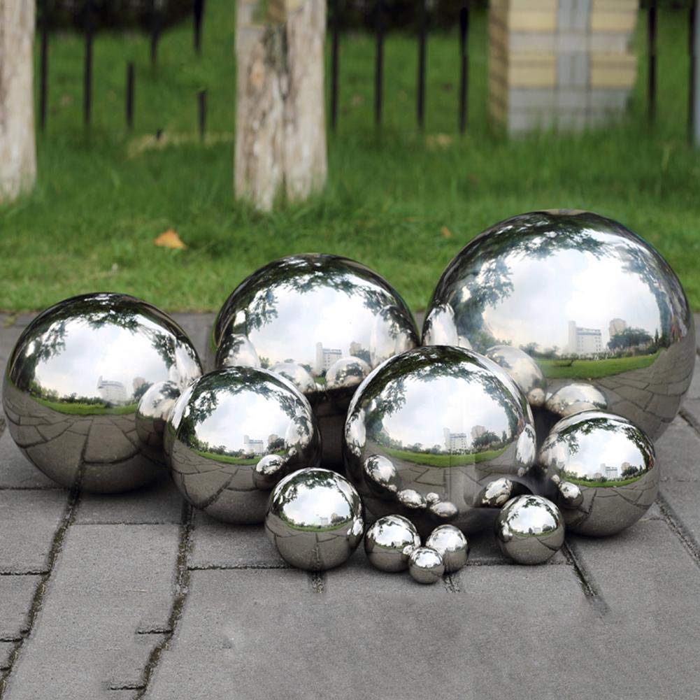 Sfera Cava lucidata a Specchio - Sfera Fissa in Acciaio Inossidabile 304 - Sfere galleggianti per laghetti - per Decorazioni Ornamentali da Giardino di casa (300mm)