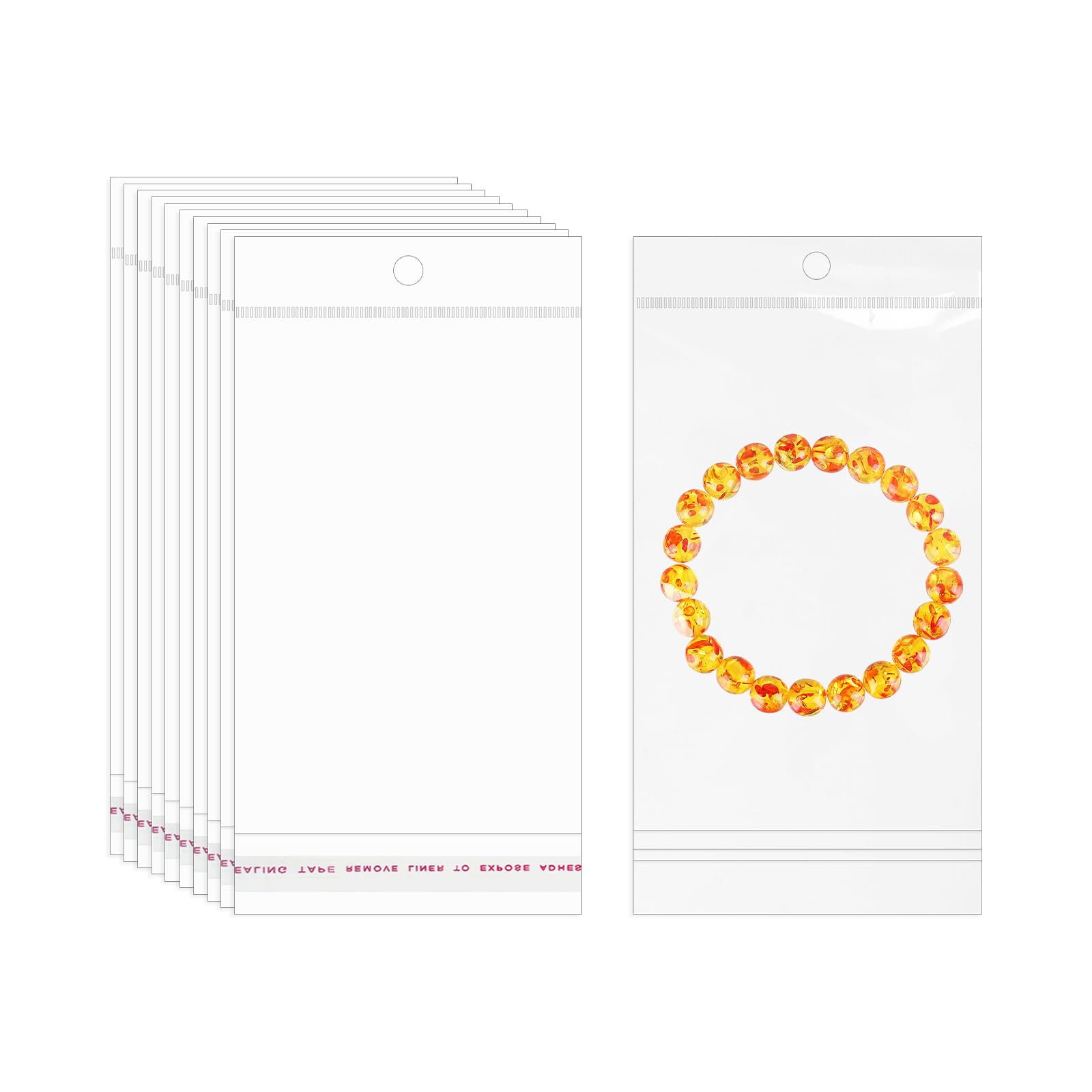 PATIKIL Self Sealing Bag with Hang Hole, (7.7" x 3.9") (300Pcs), Clear Resealable Plastic Storage Bags Suit for Packaging Necklaces/Jewelry/DIY