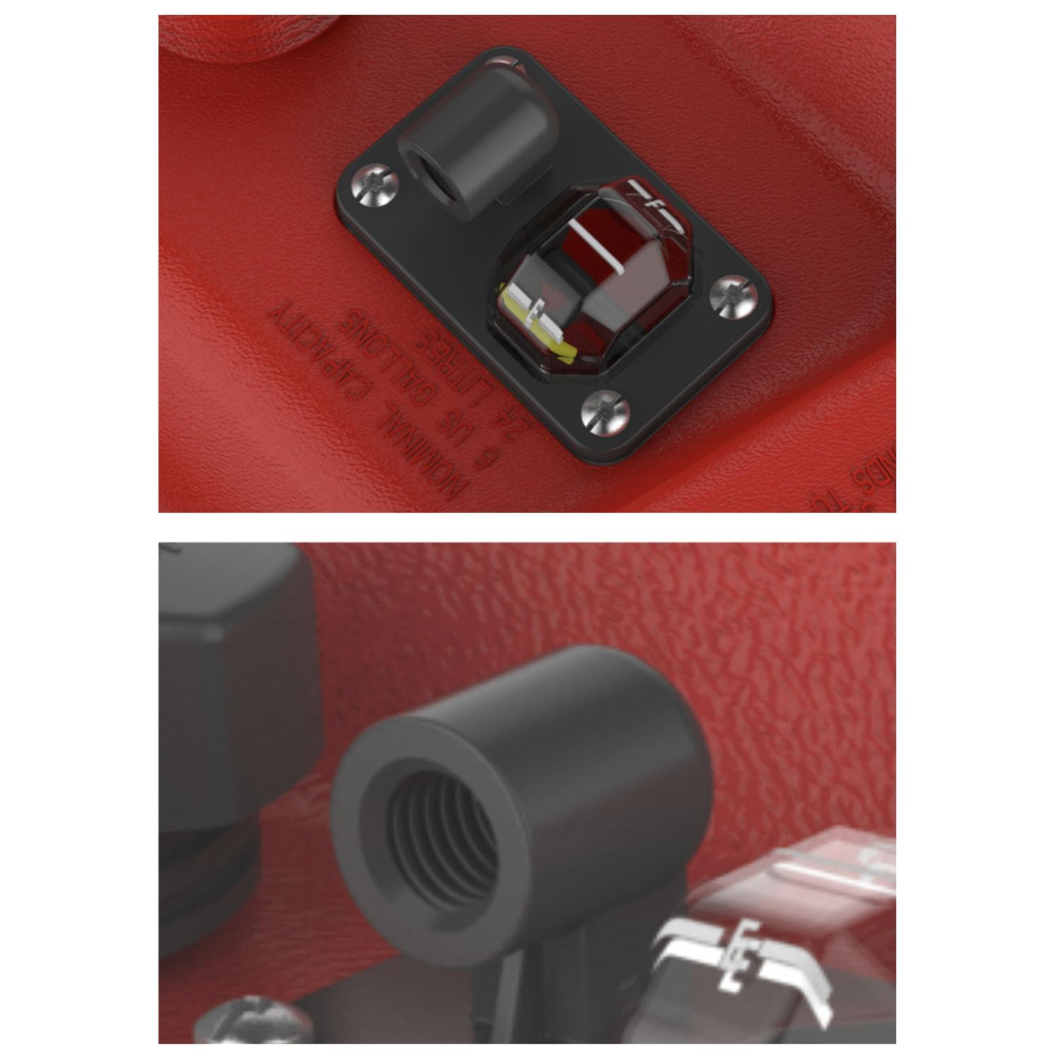 LIGHTEU, SEAFLO Tragbarer Boot Kraftstofftank 24L (6 Gallonen) Benzintank mit Füllstandsanzeige Marine Außenborder Tank HDPE Rot, SFGT-24-01