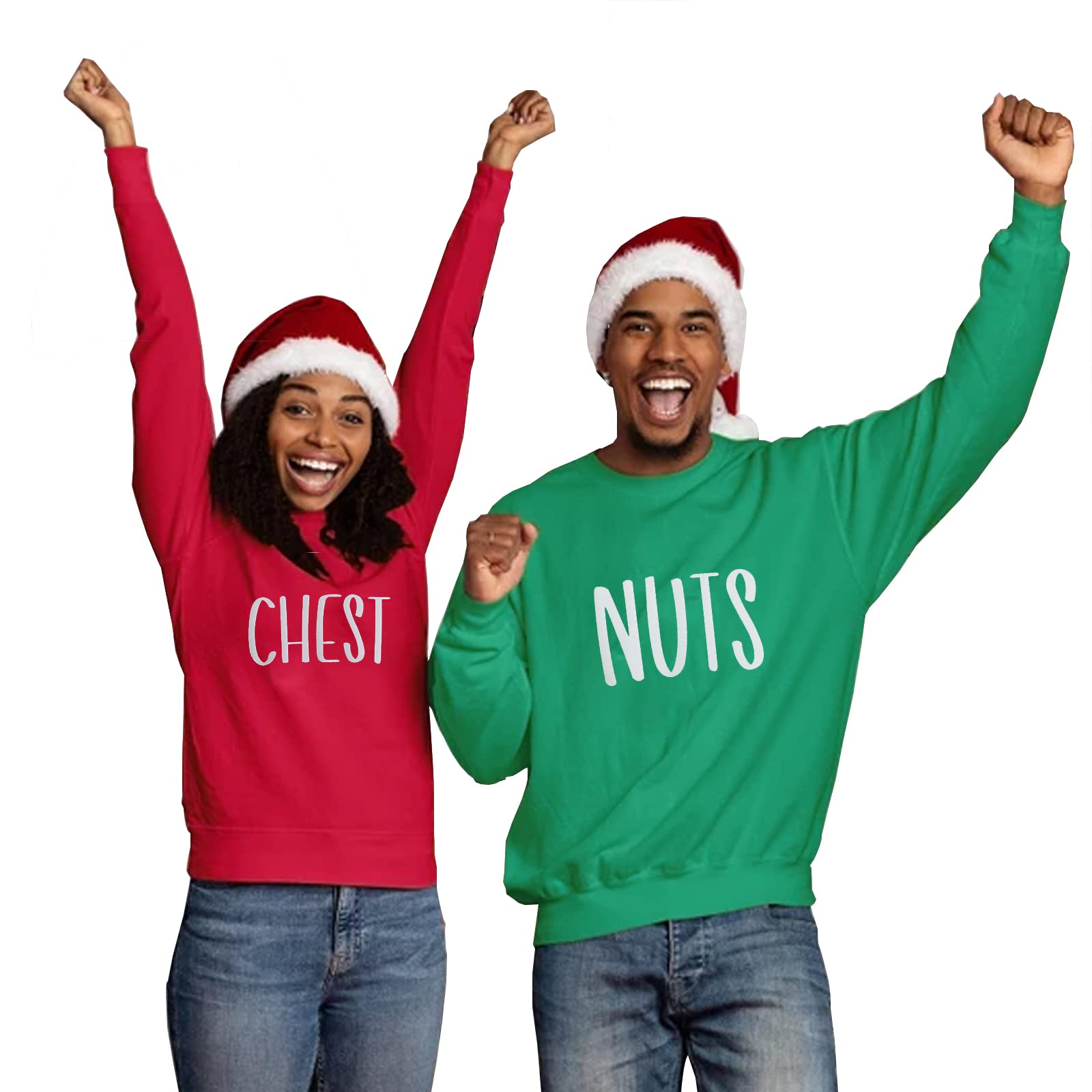 CM C&M WODROChristmas Sweatshirt Chest and Nuts Couples Xmas T-shirt Funny Humor Shirt Unisex Crewneck Pullover Tops