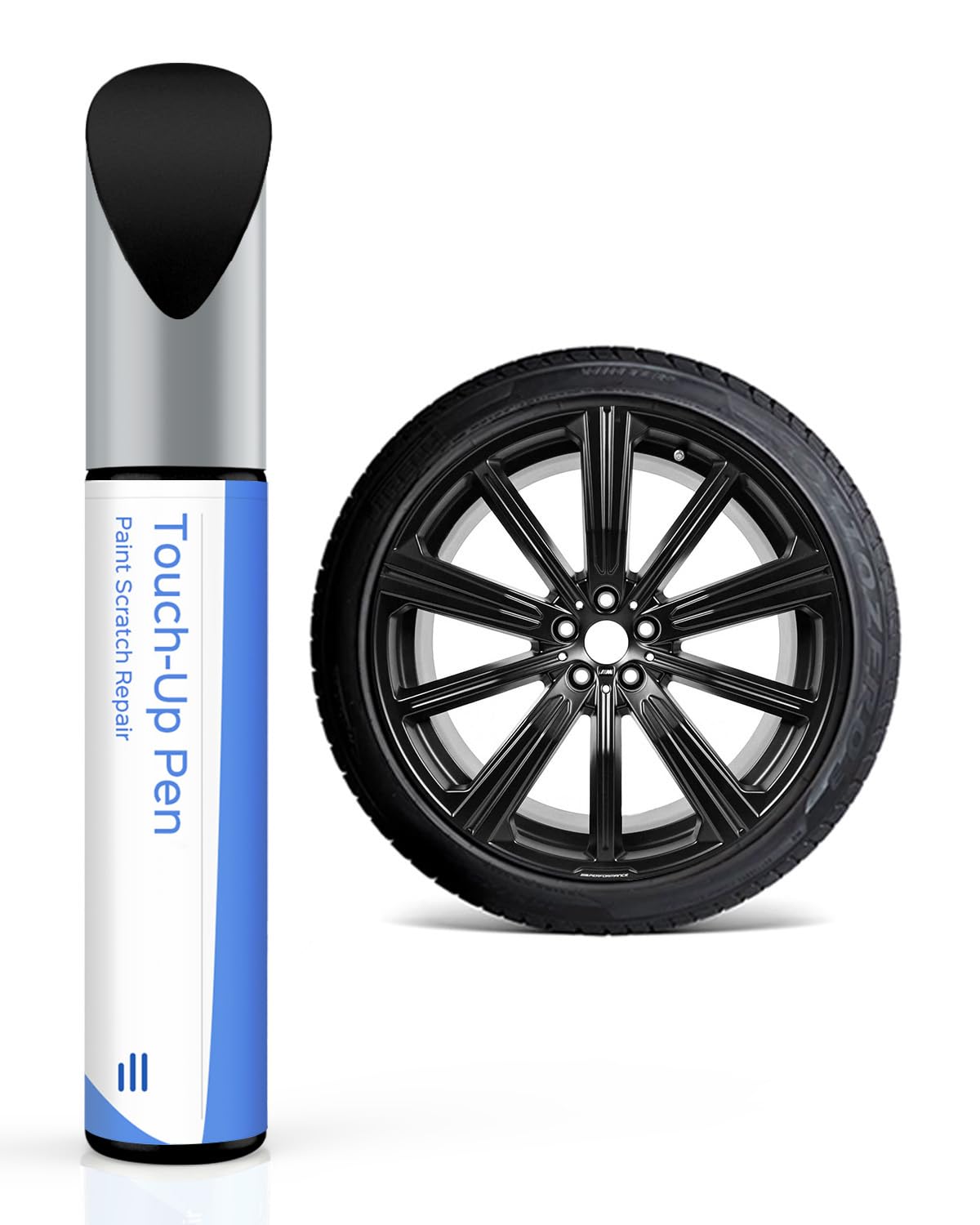 Matt Schwarz Felgen-Ausbesserungslack – Kompatibel mit BMW-Felgen, DIY-Reparatur von Bordsteinschäden mit Farblich Abgestimmtem Lack