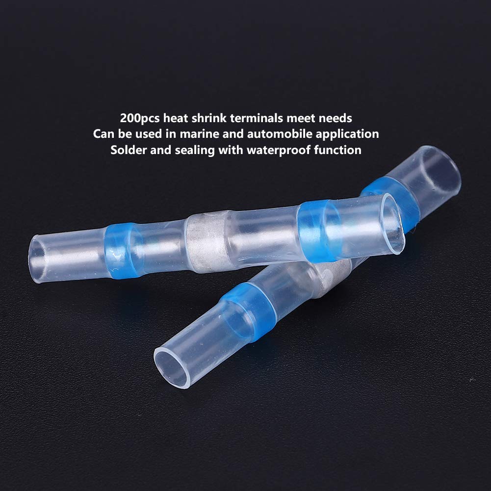 Heat Shrink Terminals 200 Pcs Bst-2 Heat Shrink Wire Terminal Tinned Copper Wire Connectors Solder Seal Wire Connectors for Marine and Automotive Applications Reliable - Image 3