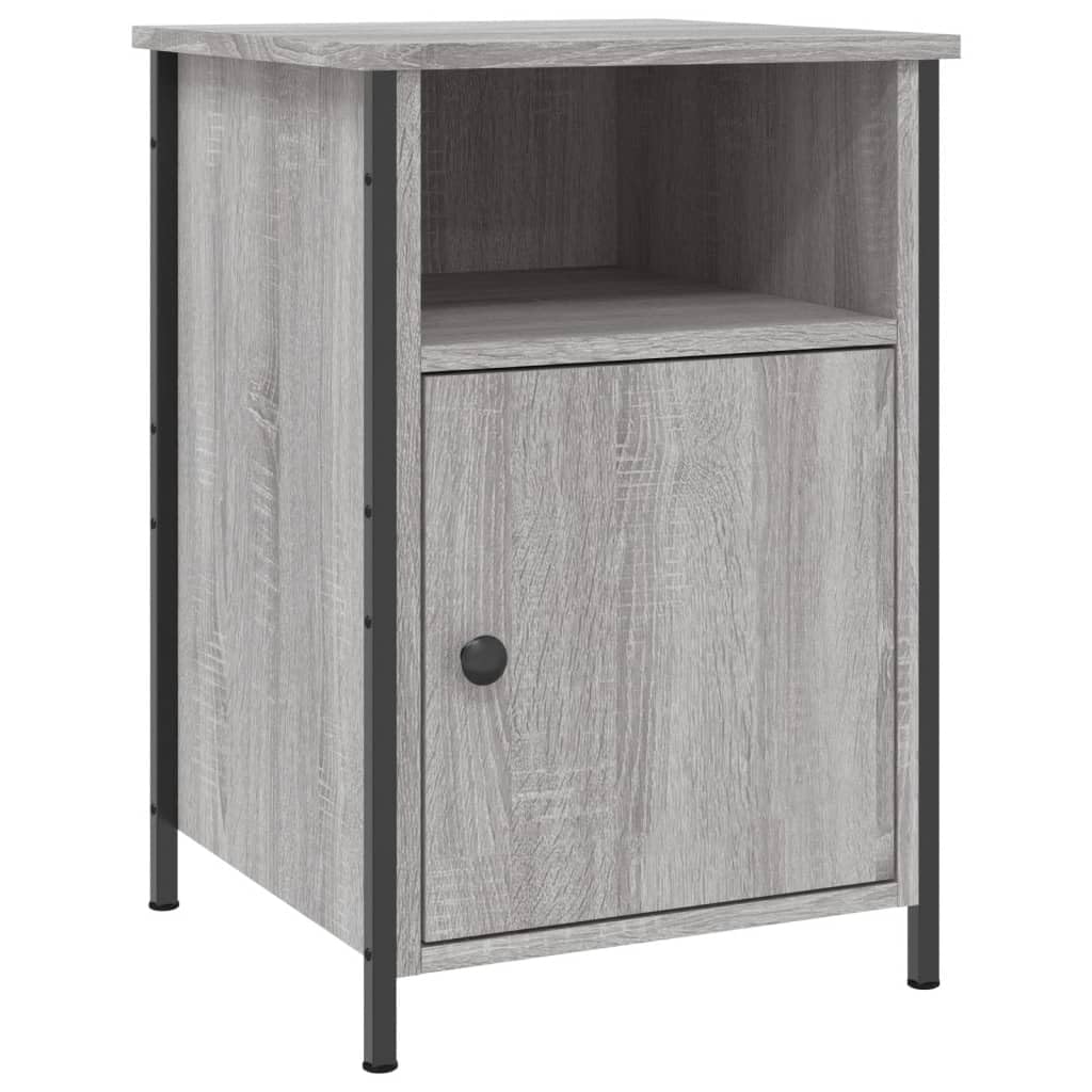 vidaXL Tables de Chevet 2 pcs, Armoires de Nuit avec Rangement, Armoires de Lit, Tables de Nuit Chambre à Coucher, Industriel, Sonoma Gris Bois Ingénierie
