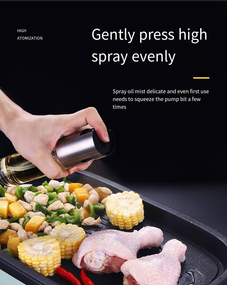 Image of Oil Sprayer Bottle for Cooking Oil Dispenser Olive Oil Sprayer For Air Fryer Premium Glass Bottle with For Kitchen | 100 ML